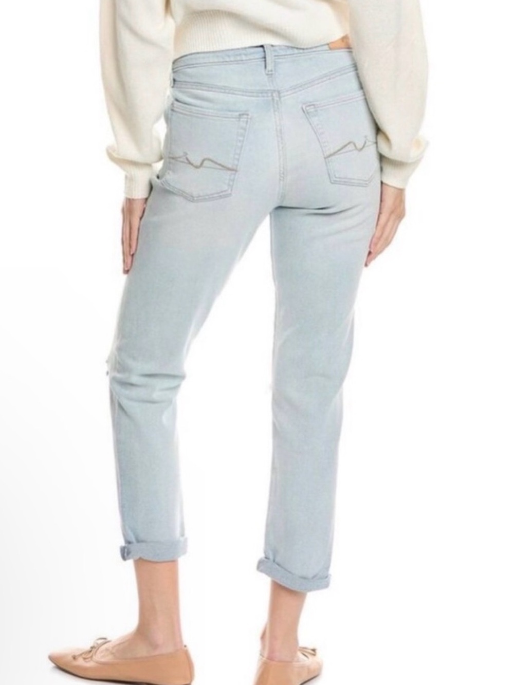 7 For All Mankind Slim Boyfriend High-Rise Straight Ankle Jeans size 32